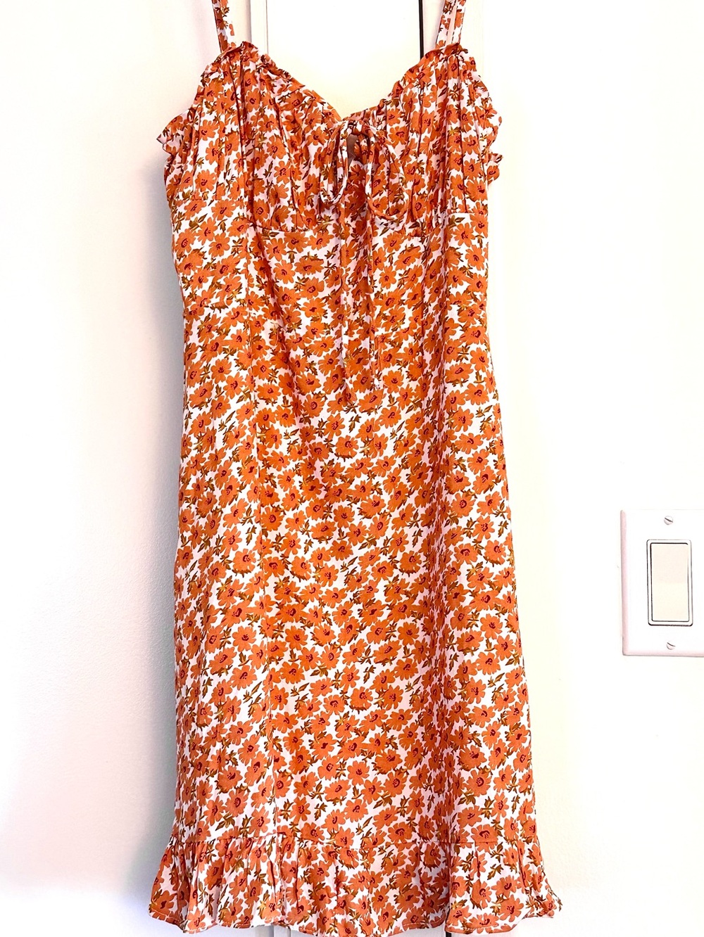 Princess Polly Floral Mini Dress Cottagecore Ruffle NWT Orange Summer Size 2